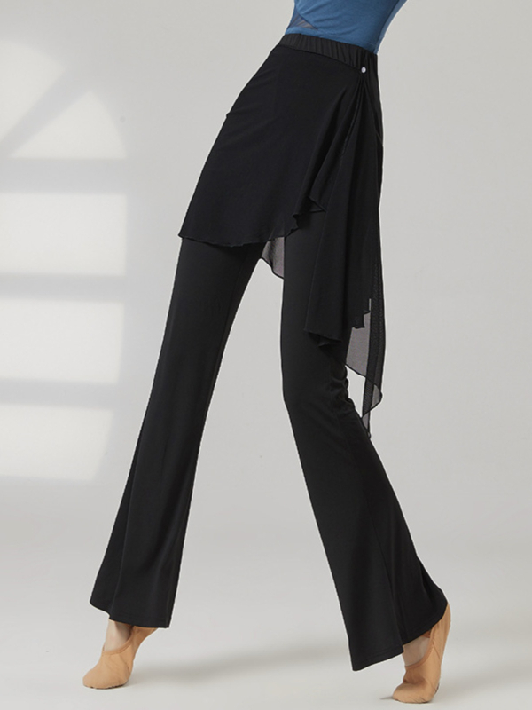 Pantalone za ples s blagim izbočenjem, hlače-suknja za moderne i klasične plesne vježbe, odjeća za oblikovanje tijela.