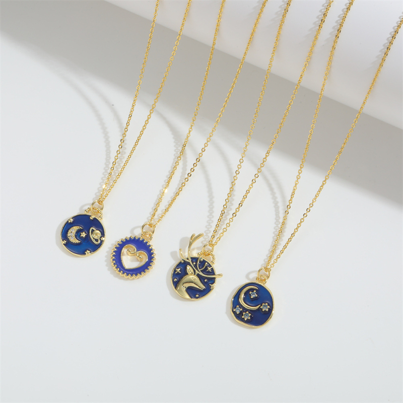 Ženski ogrlic s privjeskom sunčanog uzorka, geometrijski dizajn, bakrena podloga, cirkonij
