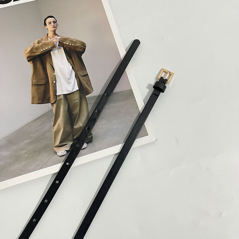 Ženski tanak pojas 1.0 cm, slatkih boja, umjetna koža, kopča od legure, pojas za haljinu, minimalistički elegantan dodatak