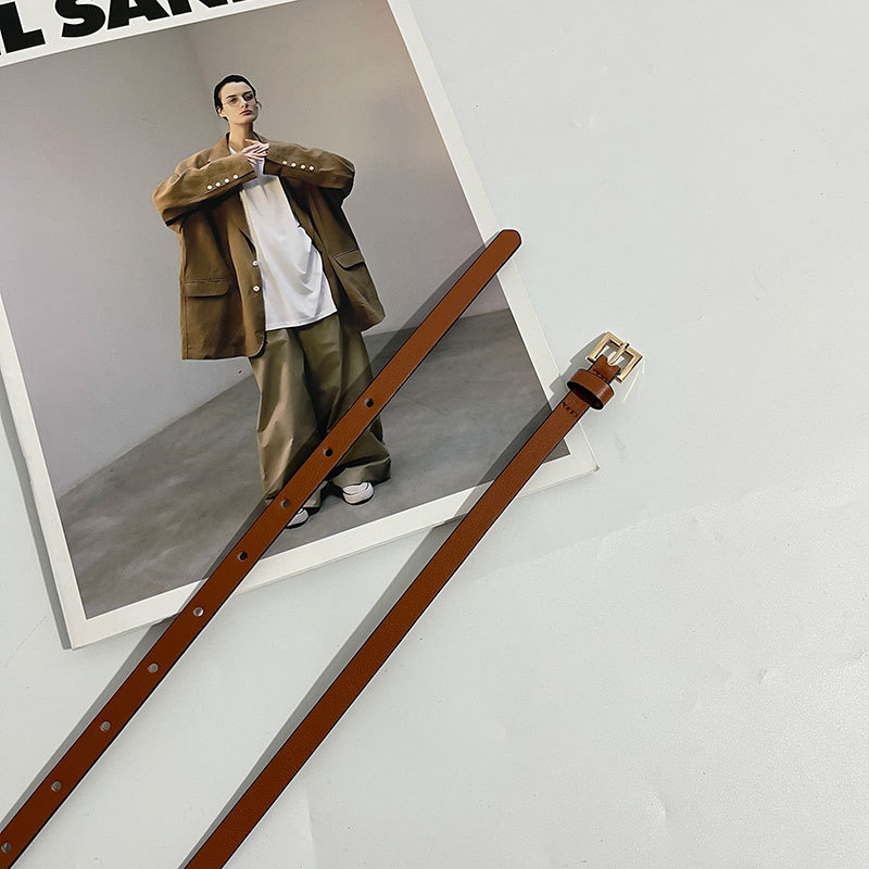Ženski tanak pojas 1.0 cm, slatkih boja, umjetna koža, kopča od legure, pojas za haljinu, minimalistički elegantan dodatak