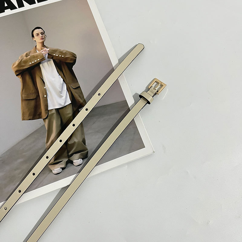 Ženski tanak pojas 1.0 cm, slatkih boja, umjetna koža, kopča od legure, pojas za haljinu, minimalistički elegantan dodatak