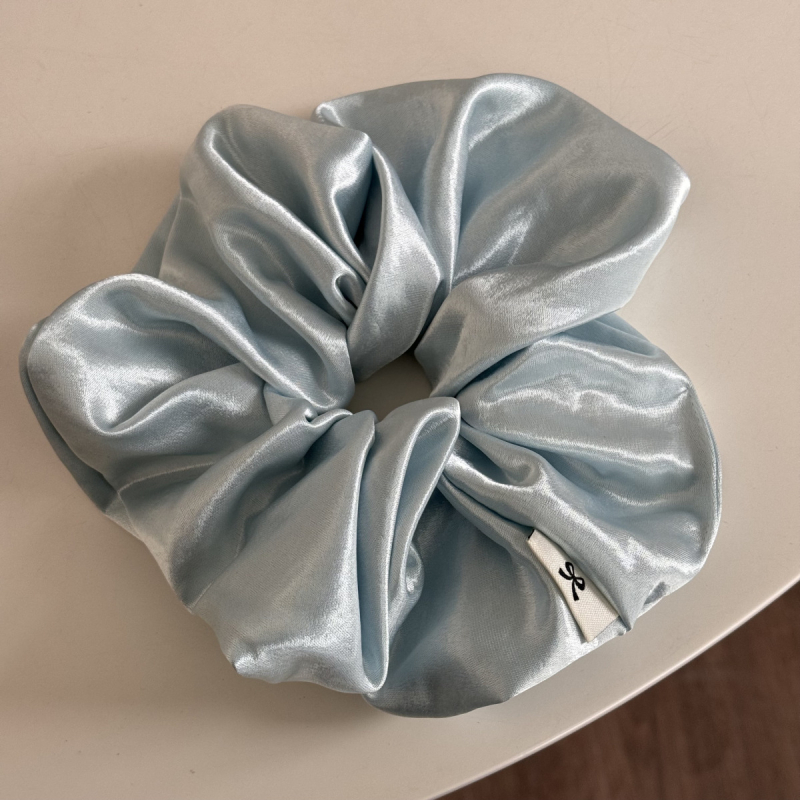 Gumica za kosu krem boje, veliki satenski scrunchie za žene, visoke kvalitete, elegantan jednobojni dodatak za kosu