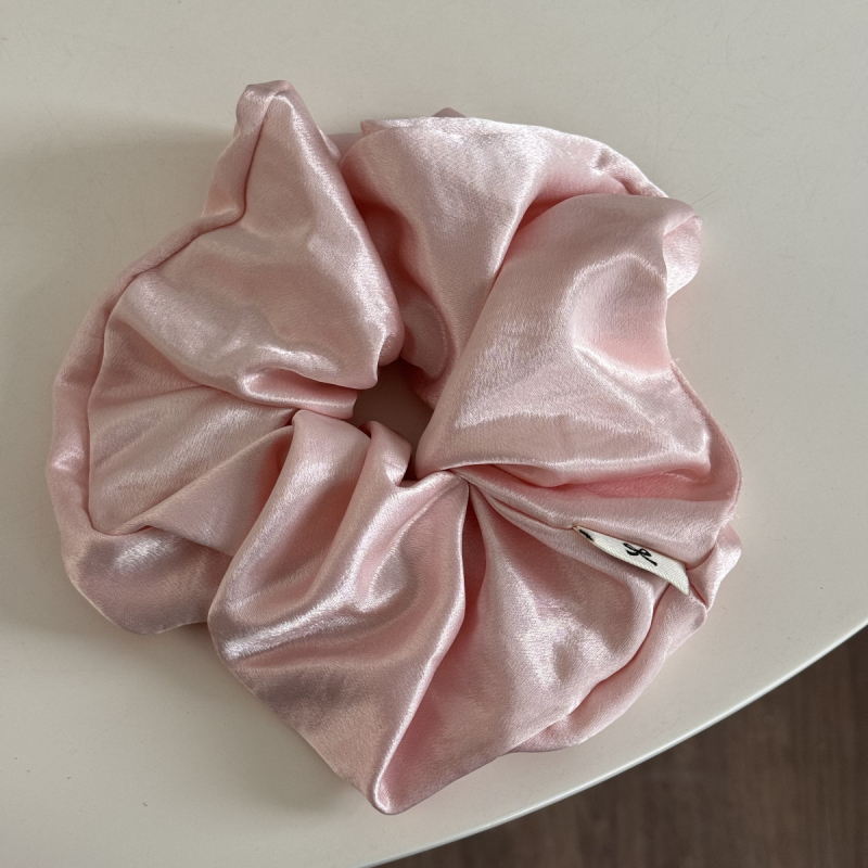 Gumica za kosu krem boje, veliki satenski scrunchie za žene, visoke kvalitete, elegantan jednobojni dodatak za kosu