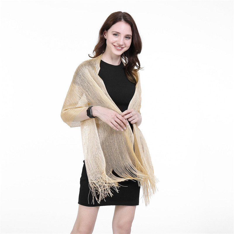 Elegantni šal s resicama, ženski šal od poliestera, 50 × 210 cm