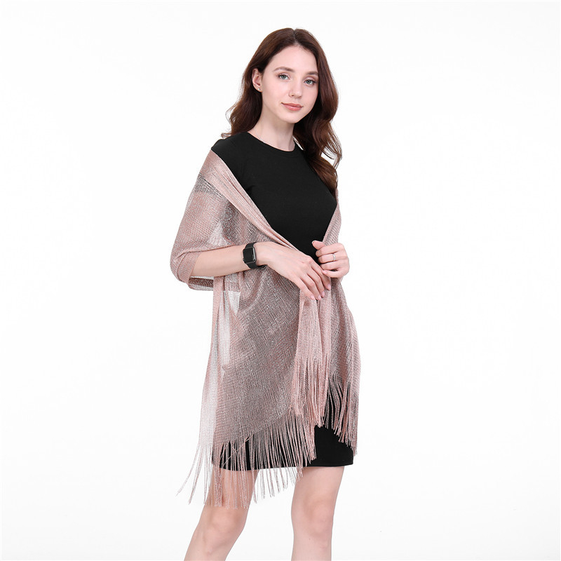 Elegantni šal s resicama, ženski šal od poliestera, 50 × 210 cm