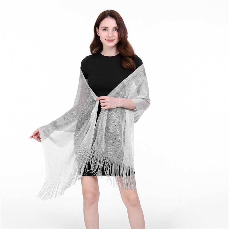 Elegantni šal s resicama, ženski šal od poliestera, 50 × 210 cm