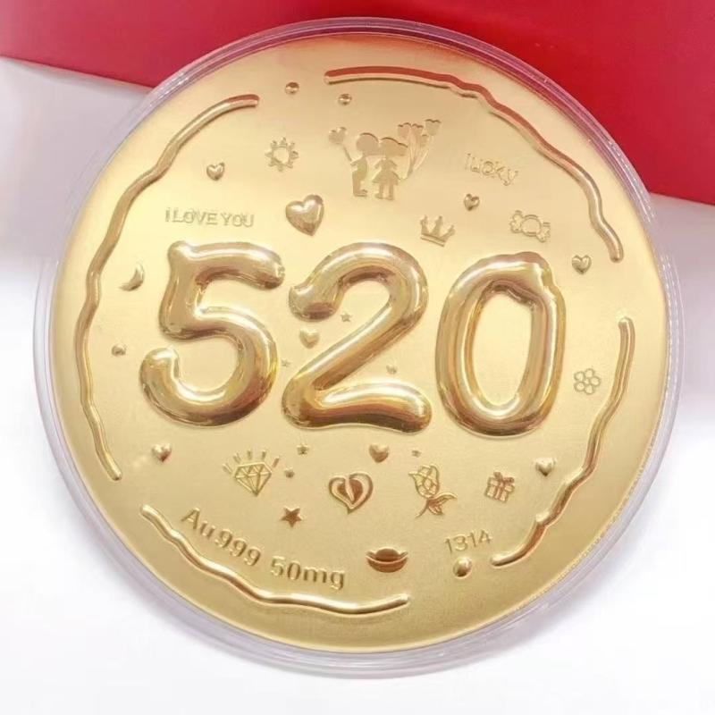 Čisto zlato 999 – Veliki zlatni disk dekorativni komad za suprugu, praktičan poklon za blagdane, Dan božice i Dan zaljubljenih