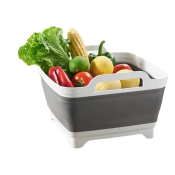 Sklopiva posuda za kuhinju s visećim dizajnom, integriranom odvodnim čepom, lagana za putovanja