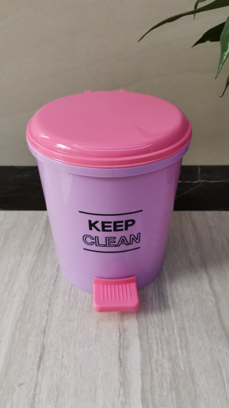 Koš za smeće s pedalom i poklopcem, plastični, za kućnu upotrebu – dnevni boravak, kuhinja, kupaonica, cilindričnog oblika