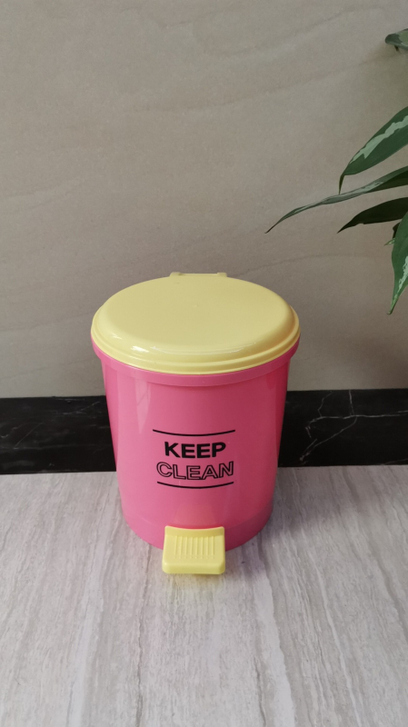 Koš za smeće s pedalom i poklopcem, plastični, za kućnu upotrebu – dnevni boravak, kuhinja, kupaonica, cilindričnog oblika