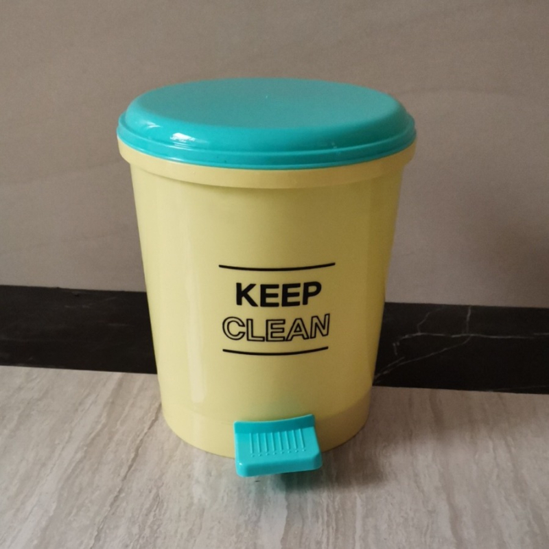 Koš za smeće s pedalom i poklopcem, plastični, za kućnu upotrebu – dnevni boravak, kuhinja, kupaonica, cilindričnog oblika