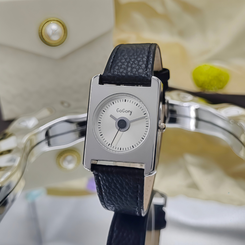 Gogoey GG303 Женски часовник с PU кожен ремък, квадратен циферблат, кварцов механизъм, елегантен стил