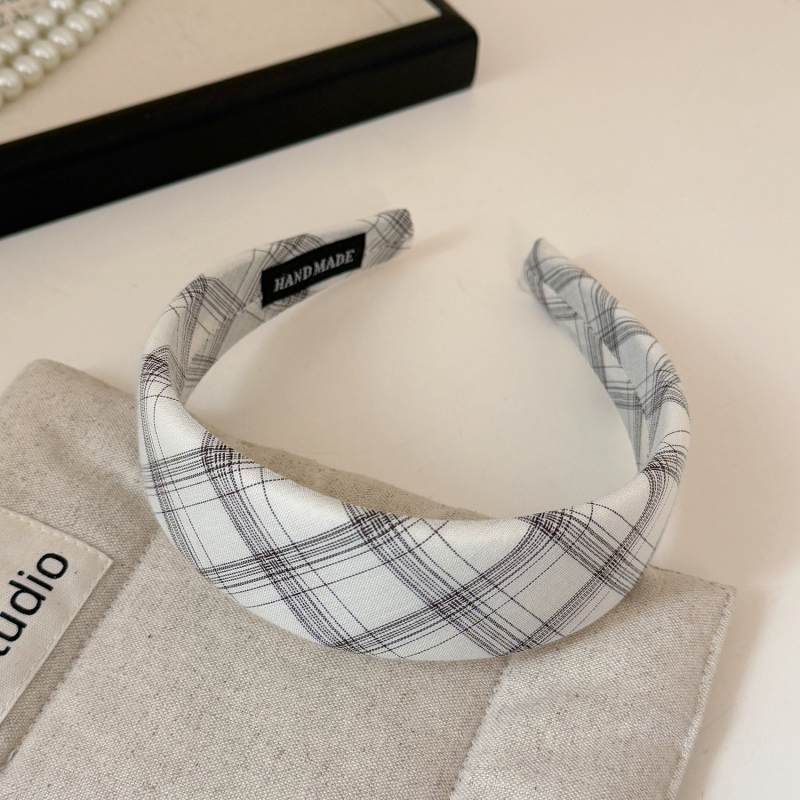 Korejski stil: svježa i elegantna karirana čelenka za kosu za dnevnu upotrebu, ženska visoka čelenka