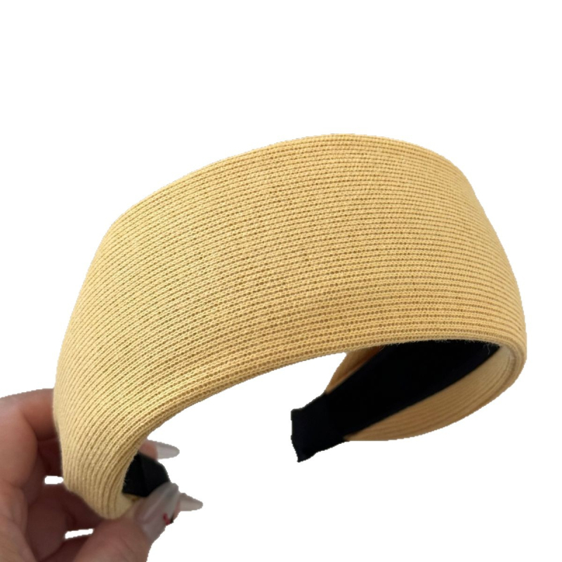 Ženska pletena čelenka za jesen-zimu, retro stil, crveno-bijela jednobojna, široki rub, dodatak za kosu kopčom