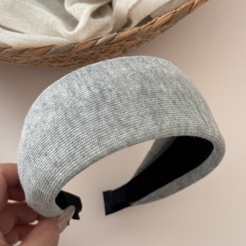 Ženska pletena čelenka za jesen-zimu, retro stil, crveno-bijela jednobojna, široki rub, dodatak za kosu kopčom