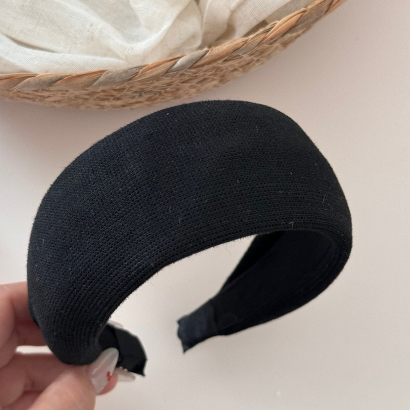Ženska pletena čelenka za jesen-zimu, retro stil, crveno-bijela jednobojna, široki rub, dodatak za kosu kopčom