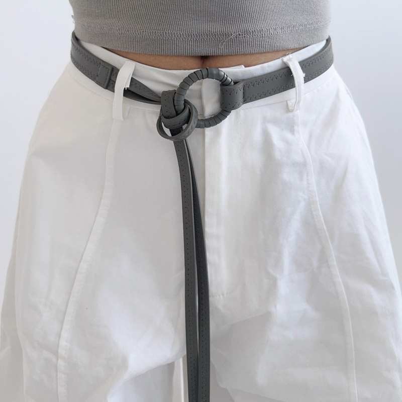 Ženski dekorativni pojas s čvorom, korejskog stila, PU koža, uska traka, za haljine, retro stil, šav riblja kost
