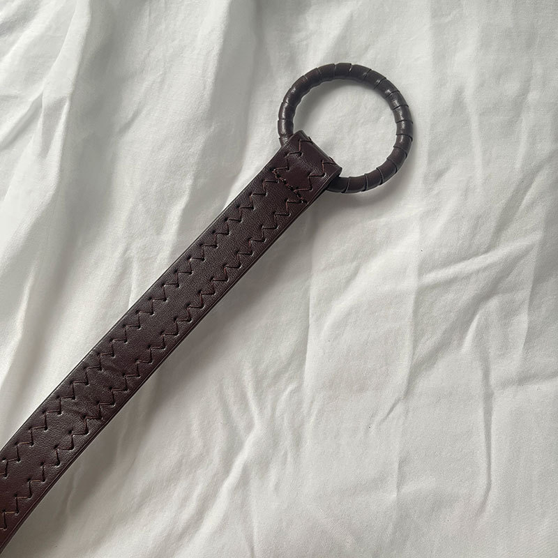 Ženski dekorativni pojas s čvorom, korejskog stila, PU koža, uska traka, za haljine, retro stil, šav riblja kost