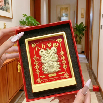 Godina konja 999 čistog zlata – Ornament boga bogatstva za uredski stol, privlačenje bogatstva, pogodno za prijenose uživo