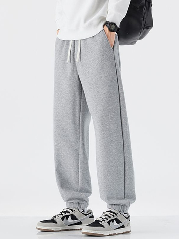 Mingge muške pletene jogger hlače, jednobojne, japanskog stila, labav kroj, jesen 2025