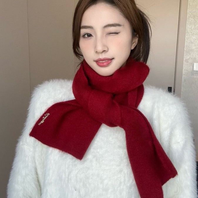 Šal pleteni od vune u korejskom stilu, jednobojni, zimi topao i debeo, svestran, visokokvalitetan, za žene i muškarce