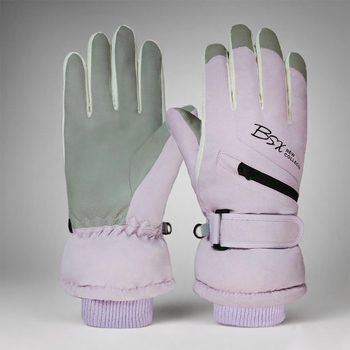 Uniszex nylon síkesztyűk szabadtéri kerékpázáshoz ősz-téli időszakban, fleece béléssel, szélálló, melegek, vízállóak, hidegállóak, vastítottak, érintőképernyő-kompatibilisek