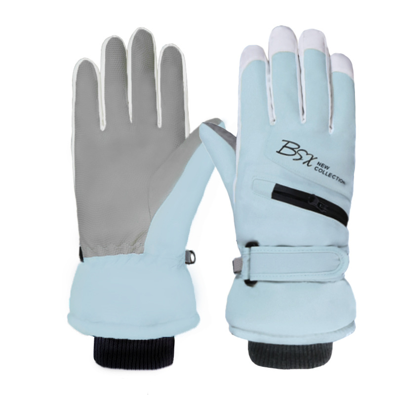 Uniszex nylon síkesztyűk szabadtéri kerékpázáshoz ősz-téli időszakban, fleece béléssel, szélálló, melegek, vízállóak, hidegállóak, vastítottak, érintőképernyő-kompatibilisek