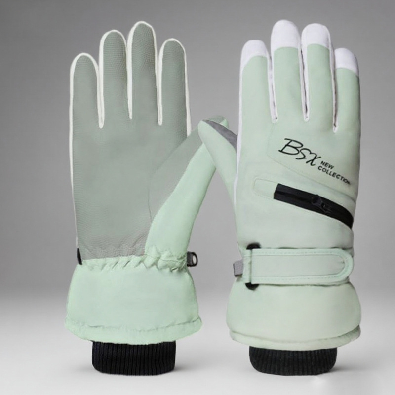 Uniszex nylon síkesztyűk szabadtéri kerékpázáshoz ősz-téli időszakban, fleece béléssel, szélálló, melegek, vízállóak, hidegállóak, vastítottak, érintőképernyő-kompatibilisek