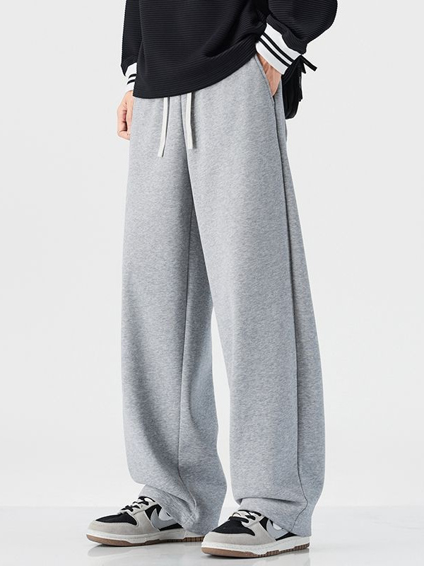 Mingge 2025 jesenje opuštene široke muške hlače, japanski stil, jednobojne, minimalistične jogger hlače