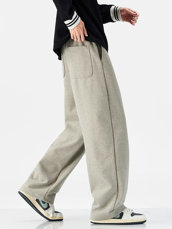 Mingge 2025 jesenje opuštene široke muške hlače, japanski stil, jednobojne, minimalistične jogger hlače
