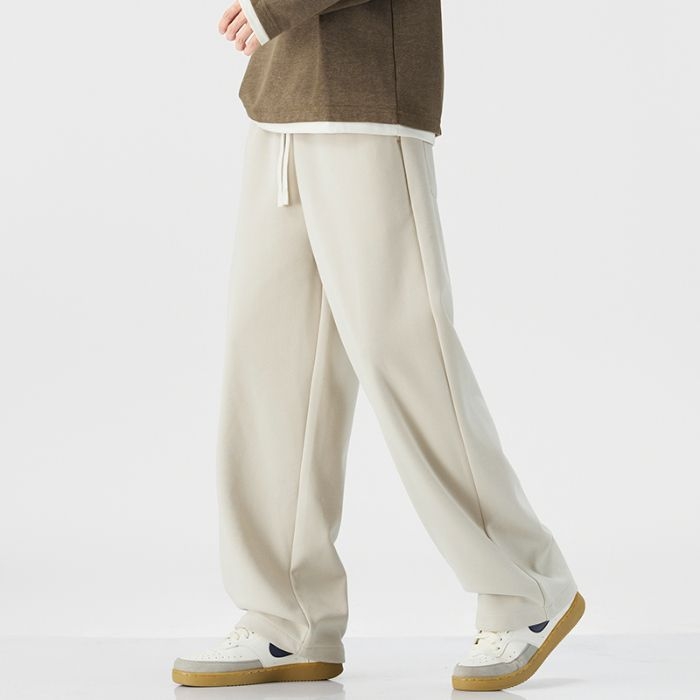 Mingge 2025 jesenje opuštene široke muške hlače, japanski stil, jednobojne, minimalistične jogger hlače