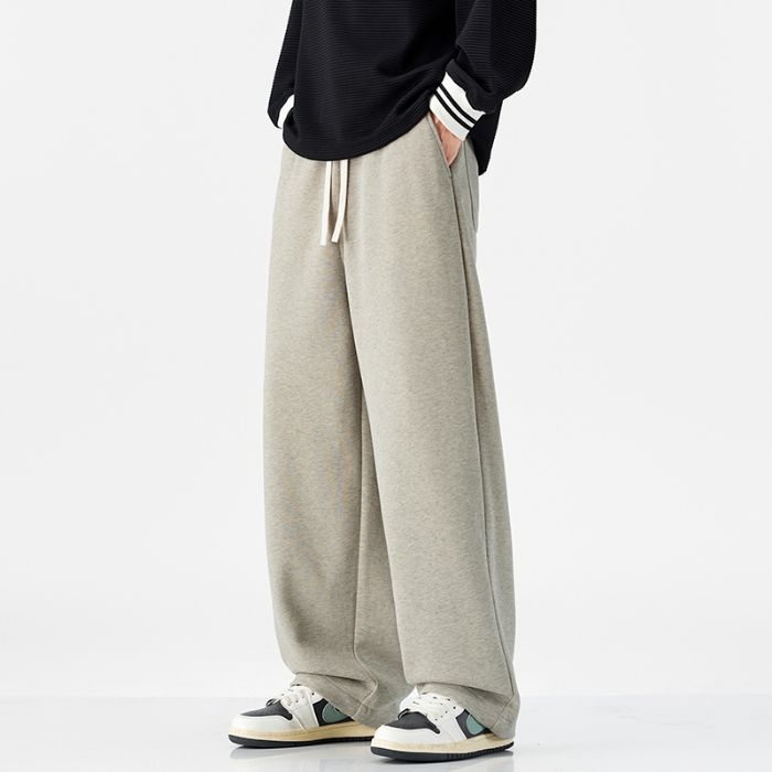 Mingge 2025 jesenje opuštene široke muške hlače, japanski stil, jednobojne, minimalistične jogger hlače
