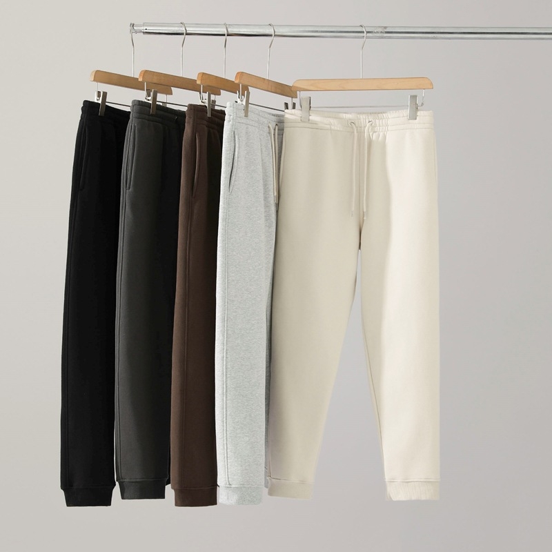 Muške jogger hlače s flis podstavom, 85% pamuka, japanski stil, jednobojne boje, opušten kroj, debele i udobne za sport i svakodnevno nošenje