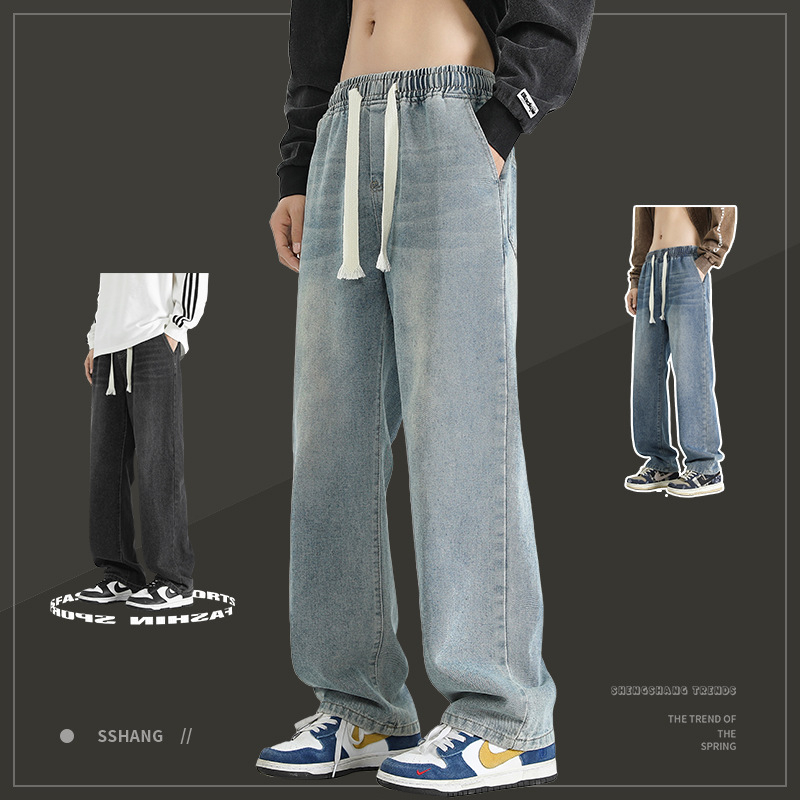 Gray Whale őszi férfi denim nadrág, laza szabás, széles szárú, egyenes fazon