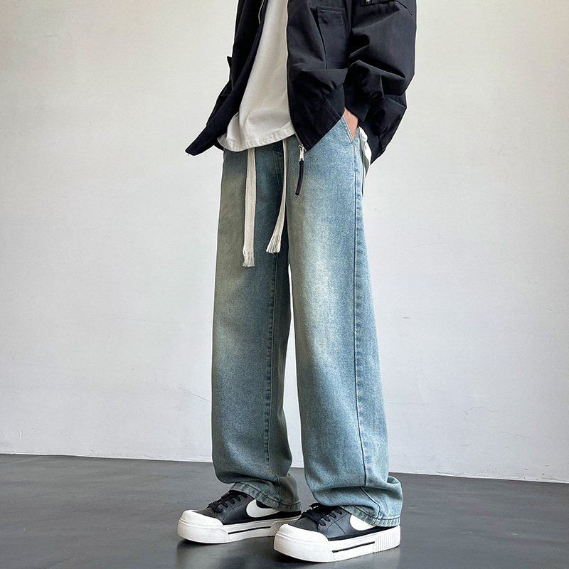 Gray Whale őszi férfi denim nadrág, laza szabás, széles szárú, egyenes fazon