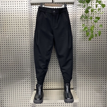 Férfi nadrág Velcro-val a bokánál, tavasz-ősz, laza szabás, slim-fit, cropped harems