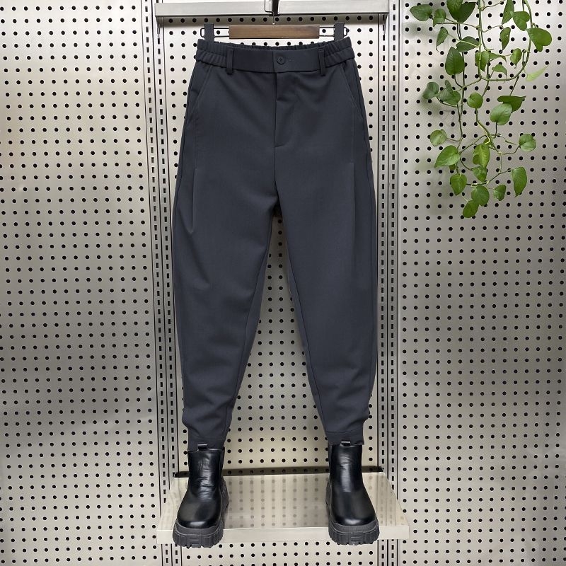 Férfi nadrág Velcro-val a bokánál, tavasz-ősz, laza szabás, slim-fit, cropped harems