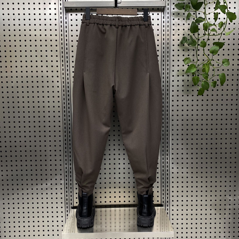 Férfi nadrág Velcro-val a bokánál, tavasz-ősz, laza szabás, slim-fit, cropped harems