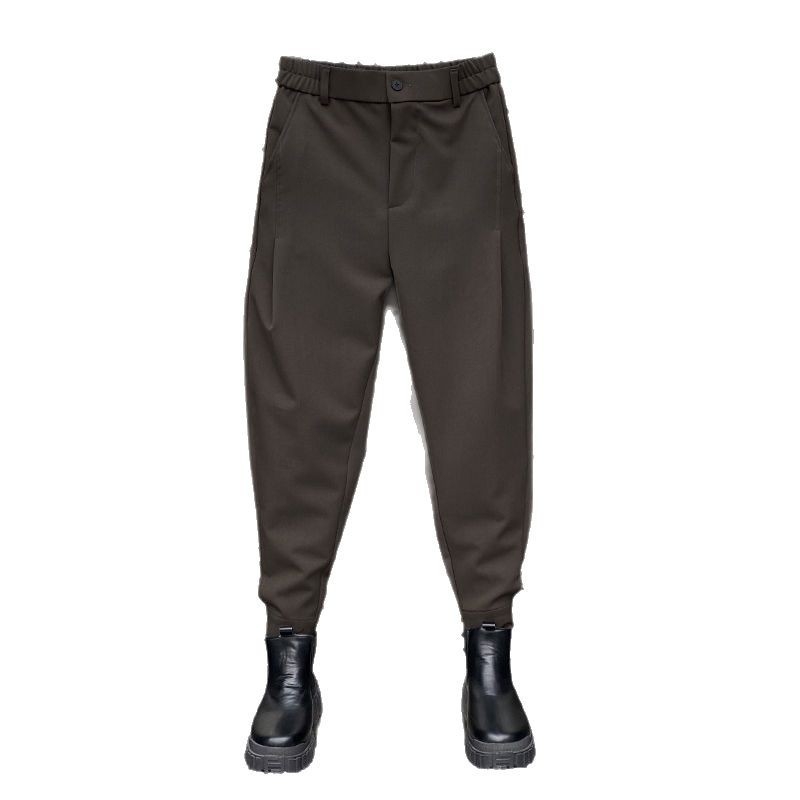 Férfi nadrág Velcro-val a bokánál, tavasz-ősz, laza szabás, slim-fit, cropped harems