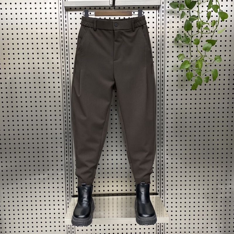 Férfi nadrág Velcro-val a bokánál, tavasz-ősz, laza szabás, slim-fit, cropped harems