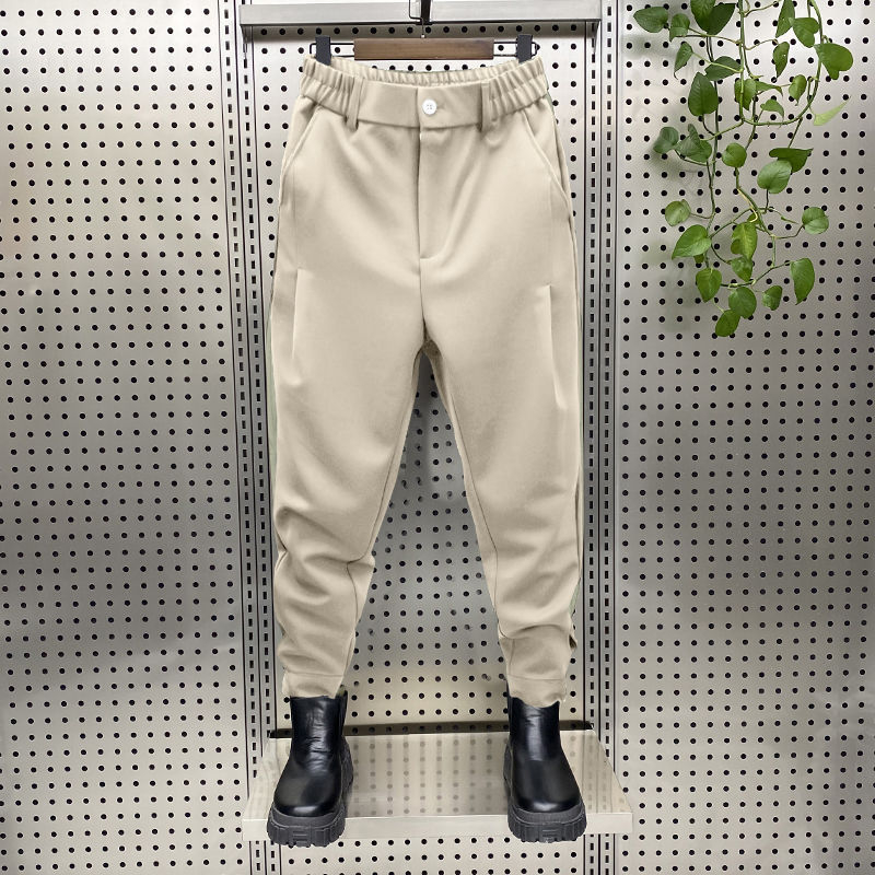 Férfi nadrág Velcro-val a bokánál, tavasz-ősz, laza szabás, slim-fit, cropped harems