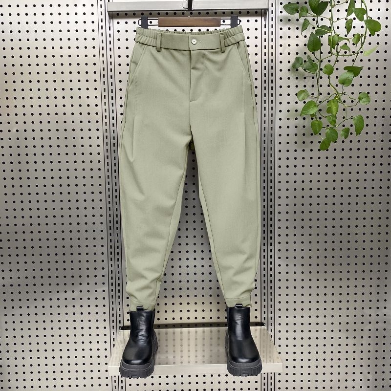 Férfi nadrág Velcro-val a bokánál, tavasz-ősz, laza szabás, slim-fit, cropped harems