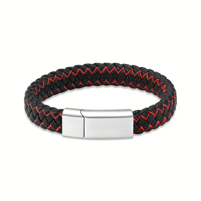 Unisex narukvica za pepeo, retro pleteni kožni užet s magnetnim zatvaračem.