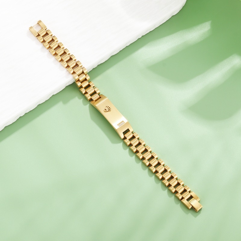 Ατσάλινο ανδρικό βραχιόλι 12 mm, καμπύλη κορώνα, τρεις διαμαντένιες χάντρες