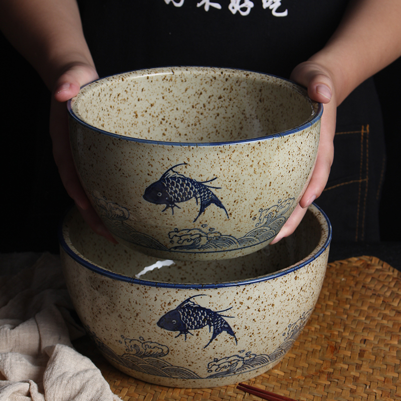 Μεγάλο πορσελάνινο μπολ για σούπα, παχύτερο κεραμικό μπολ κατάλληλο για ανάμειξη ζύμης και για ζεστό φαγητό, κατάλληλο για οικιακή και ξενοδοχειακή χρήση