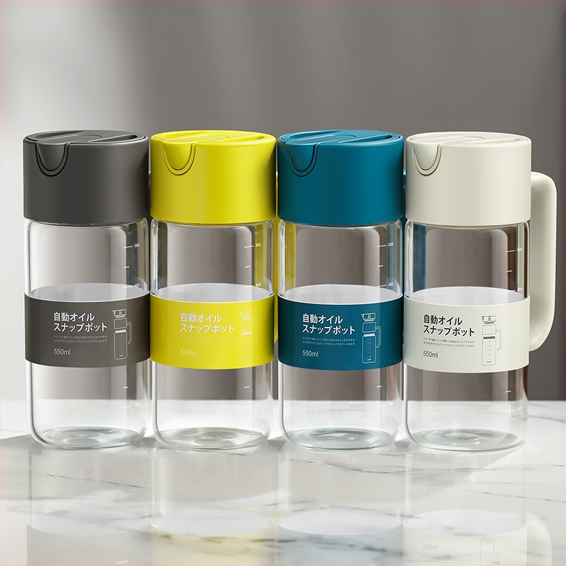 LISSA γυάλινο μπουκάλι λαδιού, 550 ml, μη διαρροή, με λειτουργία βαρύτητας - αυτόματο άνοιγμα/κλείσιμο