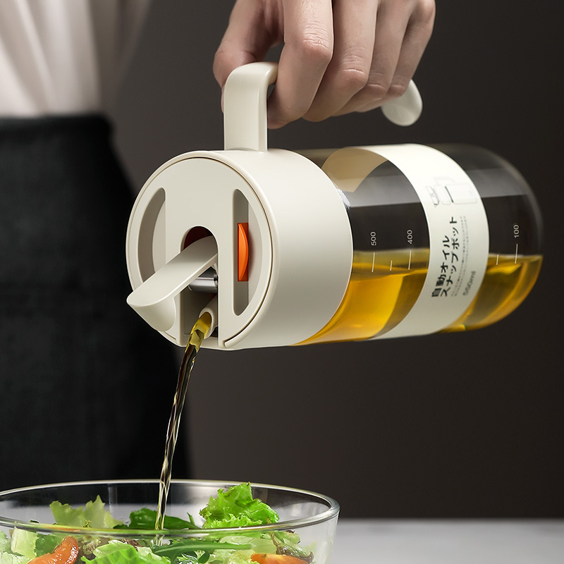 LISSA γυάλινο μπουκάλι λαδιού, 550 ml, μη διαρροή, με λειτουργία βαρύτητας - αυτόματο άνοιγμα/κλείσιμο