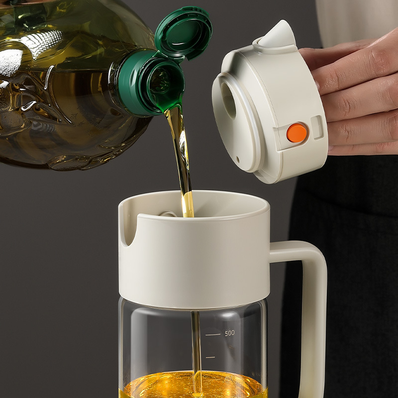 LISSA γυάλινο μπουκάλι λαδιού, 550 ml, μη διαρροή, με λειτουργία βαρύτητας - αυτόματο άνοιγμα/κλείσιμο