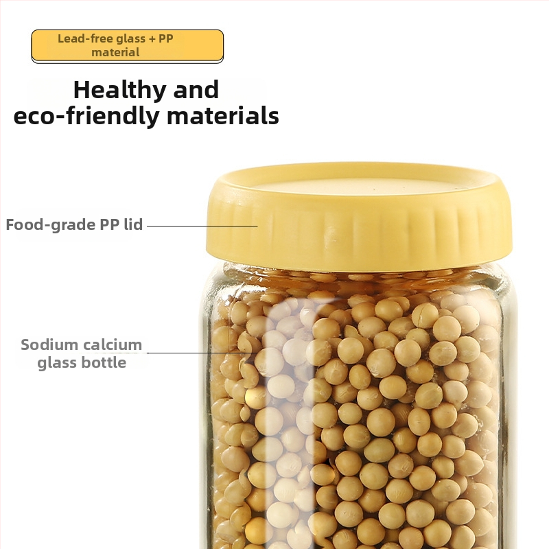 Doleto sklenený vzduchotesný set nádob na skladovanie – pochúťky, orechy, cereálie a zrná (250/500/750 ml)