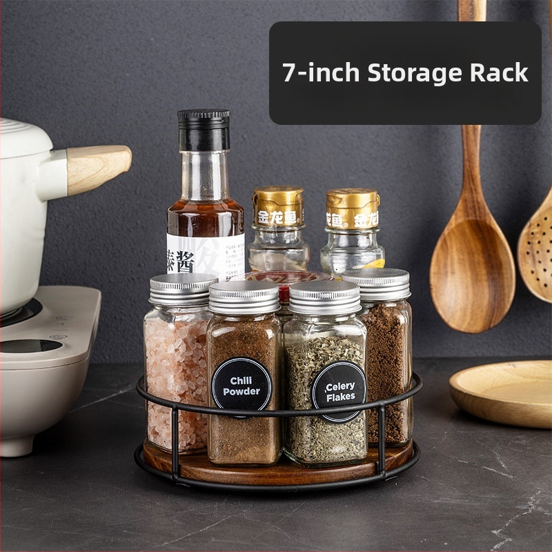 Drevený otočný organizér Lazy Susan – stolný organizér na koreniny, poháre a kozmetiku